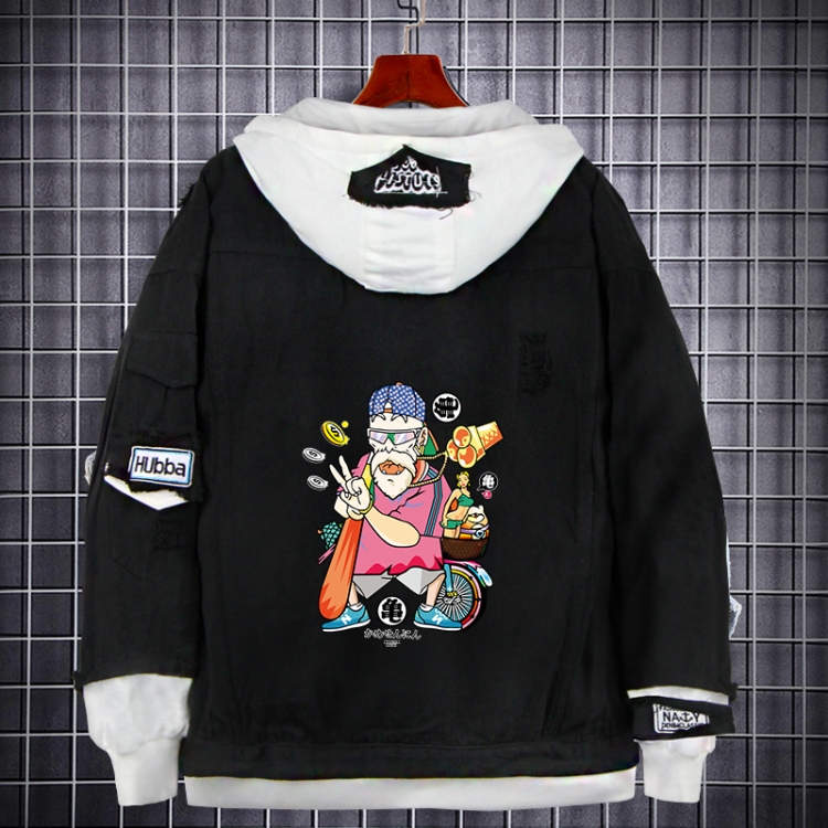 DRAGON BALL   Anime Loose Hooded Fake Two Denim Jackets from S to 5XL