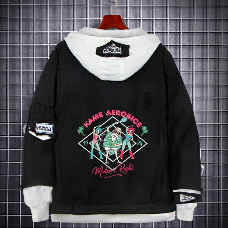 DRAGON BALL Anime Loose Hooded Fake Two Denim Jackets from S to 5XL