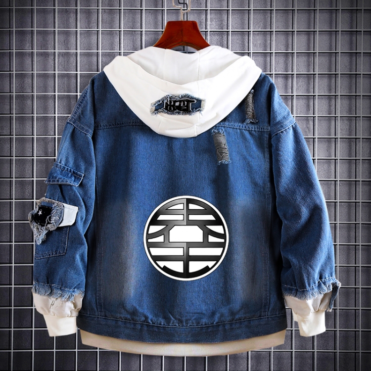 DRAGON BALL Anime Loose Hooded Fake Two Denim Jackets from S to 5XL