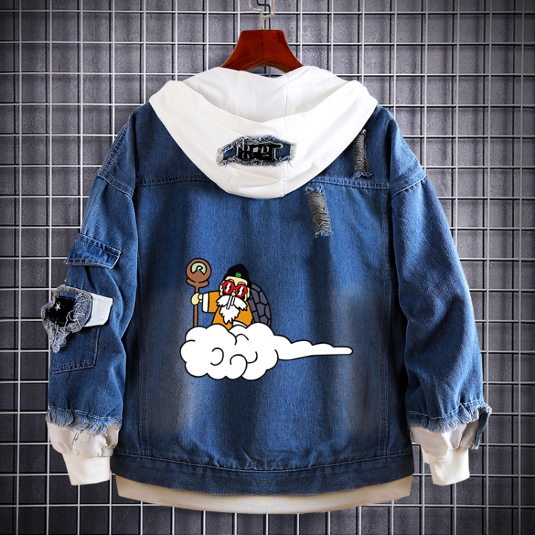 DRAGON BALL Anime Loose Hooded Fake Two Denim Jackets from S to 5XL