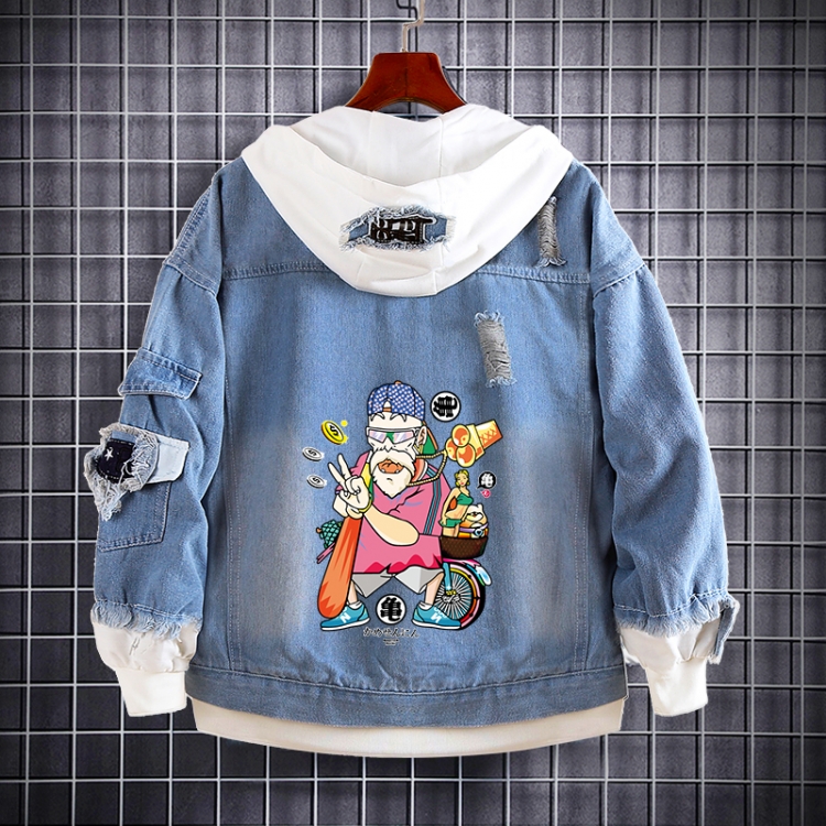 DRAGON BALL Anime Loose Hooded Fake Two Denim Jackets from S to 5XL