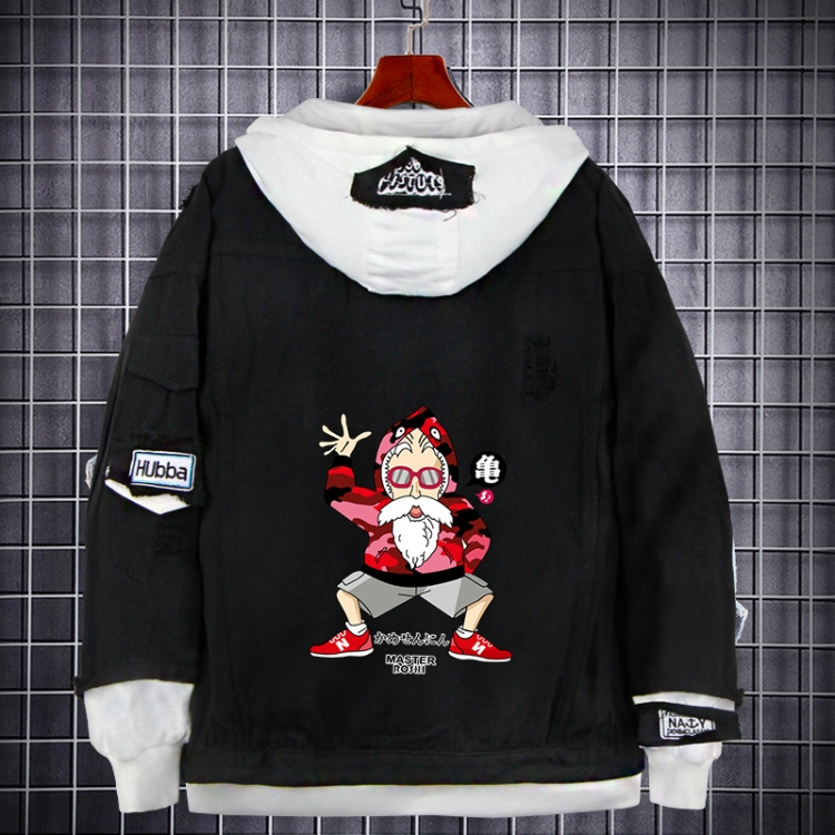 DRAGON BALL Anime Loose Hooded Fake Two Denim Jackets from S to 5XL