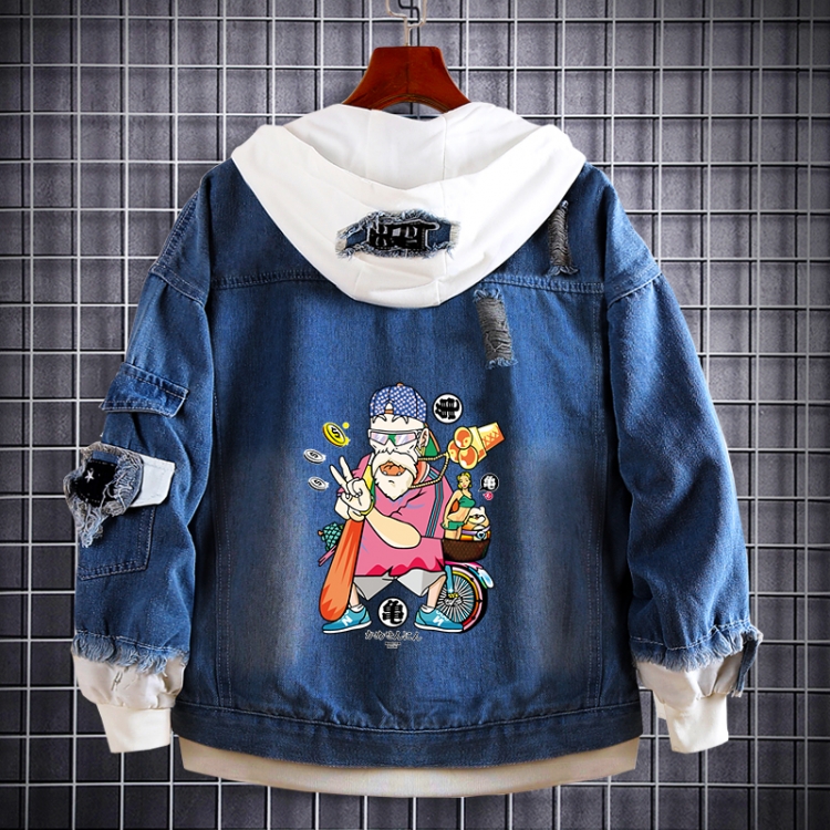 DRAGON BALL Anime Loose Hooded Fake Two Denim Jackets from S to 5XL