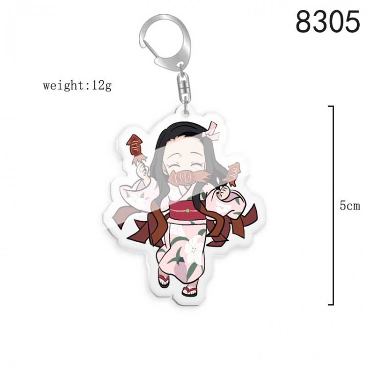 Demon Slayer Kimets Anime acrylic Key Chain  price for 5 pcs 8305
