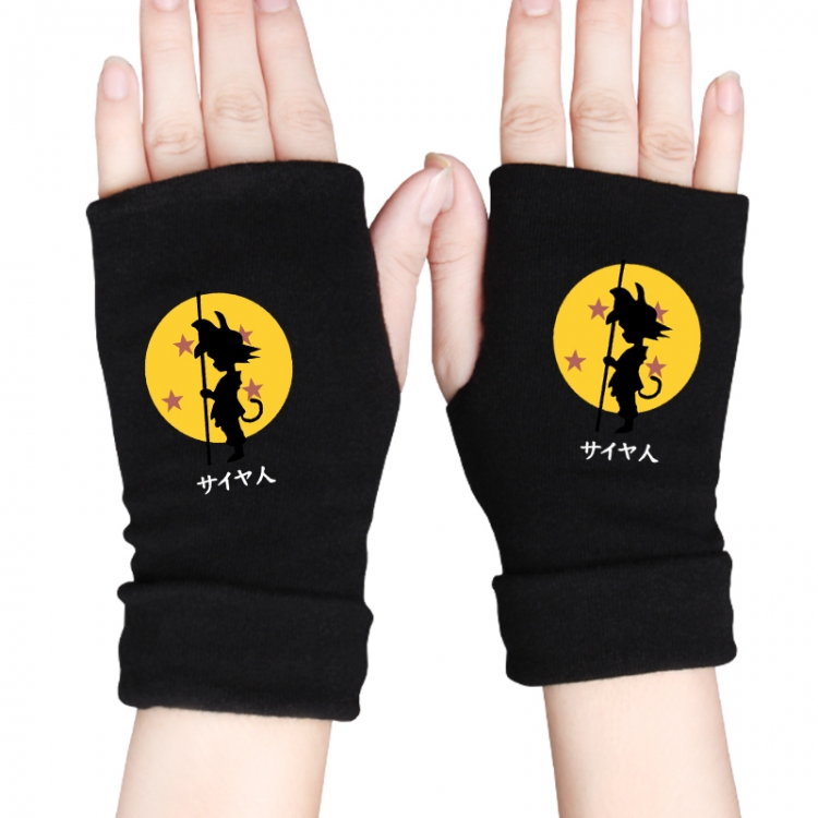 DRAGON BALL Anime knitted half finger gloves