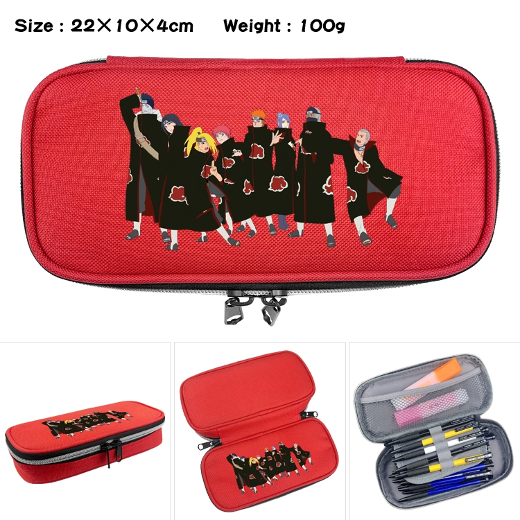 Naruto  Anime Waterproof canvas zipper clamshell pencil case pencil case  22x10x4cm