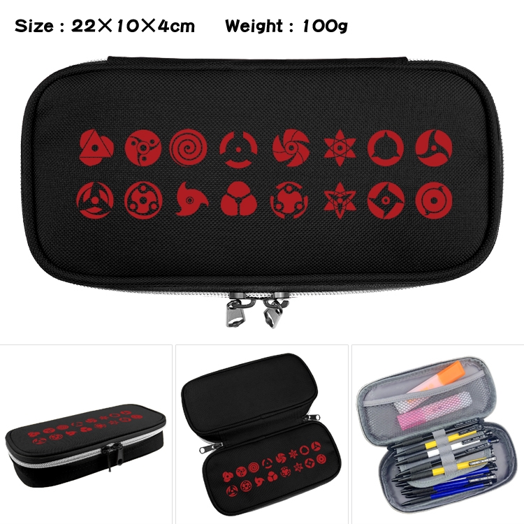 Naruto  Anime Waterproof canvas zipper clamshell pencil case pencil case  22x10x4cm