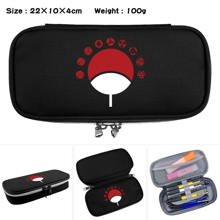 Naruto  Anime Waterproof canvas zipper clamshell pencil case pencil case  22x10x4cm