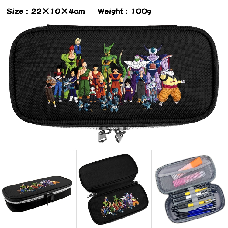 DRAGON BALL Anime Waterproof canvas zipper clamshell pencil case pencil case 22x10x4cm