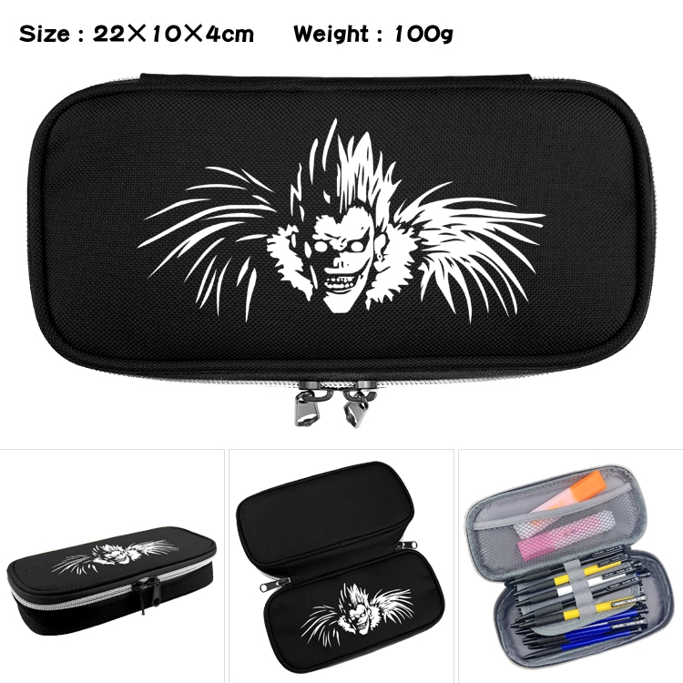 Death note Anime Waterproof canvas zipper clamshell pencil case pencil case 22x10x4cm