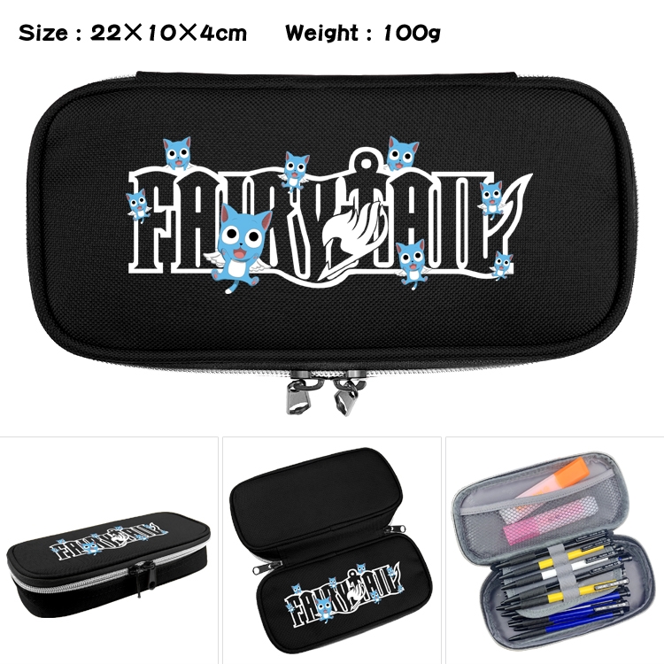 Fairy tail Anime Waterproof canvas zipper clamshell pencil case pencil case  22x10x4cm