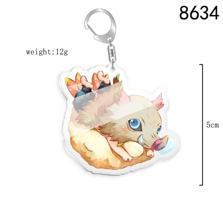 Demon Slayer Kimets Anime acrylic Key Chain  price for 5 pcs 8634