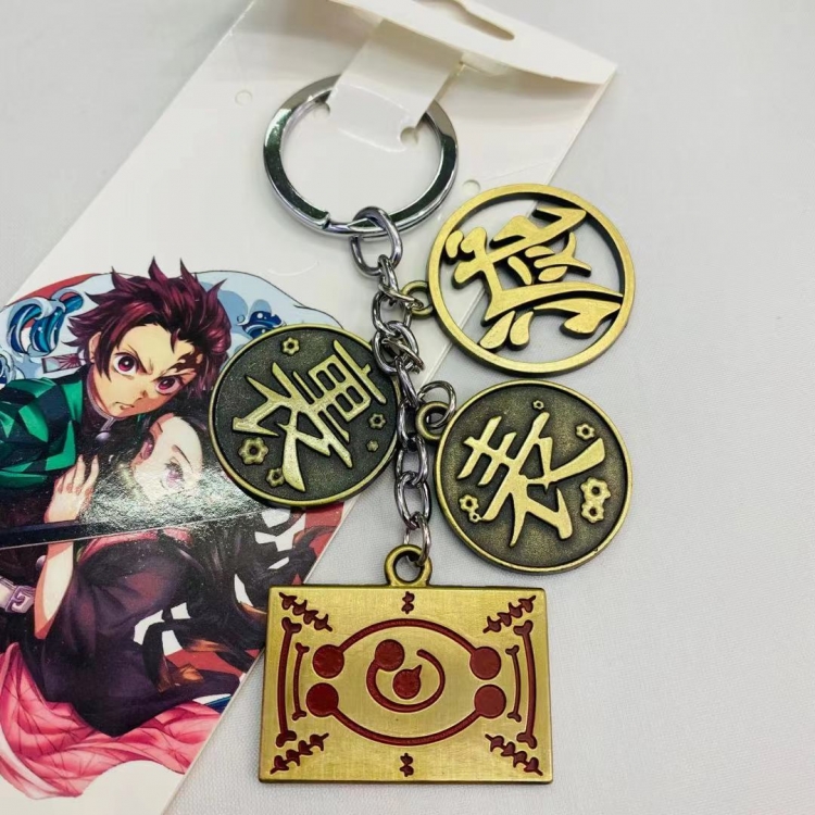 Demon Slayer Kimets Animation surrounding skewers metal keychain pendant Style A