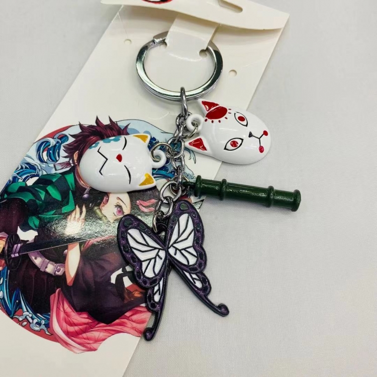 Demon Slayer Kimets Animation surrounding skewers metal keychain pendant Style B