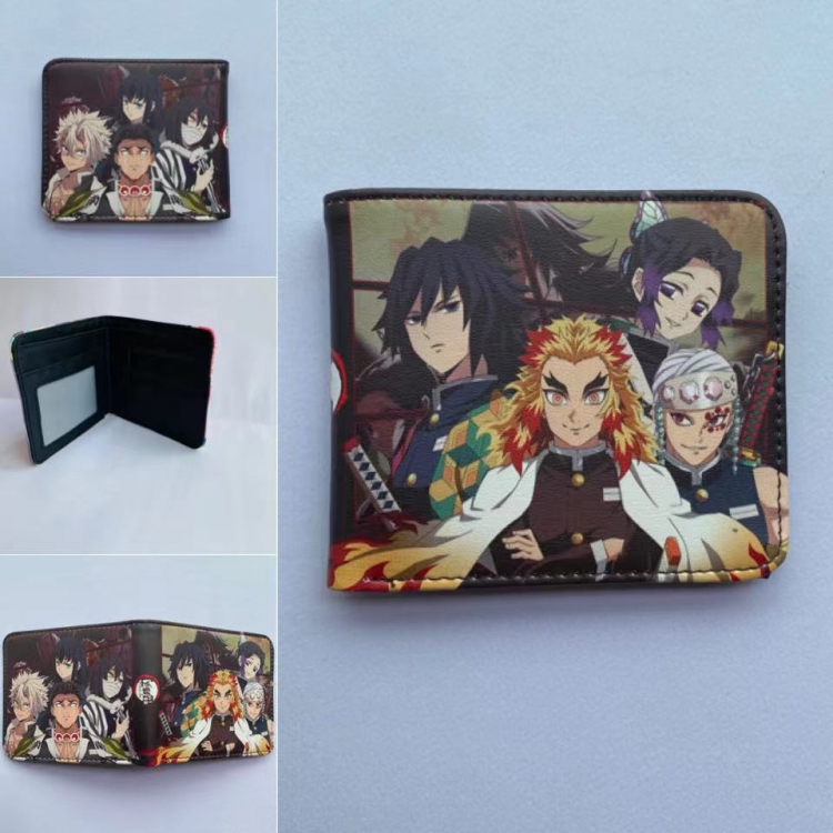 Demon Slayer Kimets Full color  Two fold short card case wallet 11X9.5CM 60G