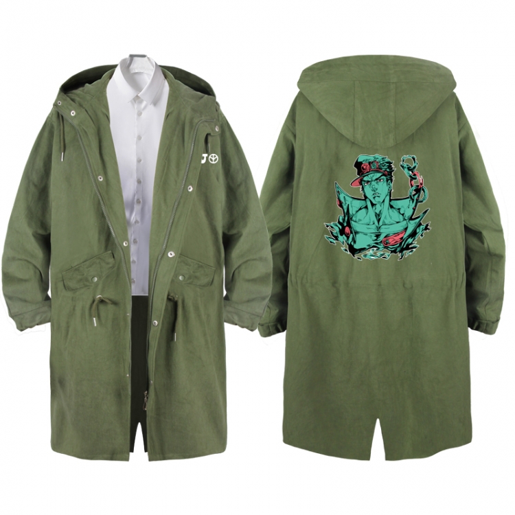 JoJos Bizarre Adventure Anime Peripheral Hooded Long Windbreaker Jacket