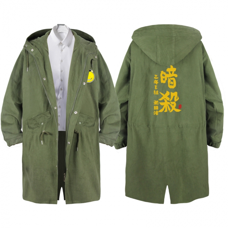 Ansatsu Kyoushitsu Assassination Classroom  Anime Peripheral Hooded Long Windbreaker Jacket from S to 3XL 