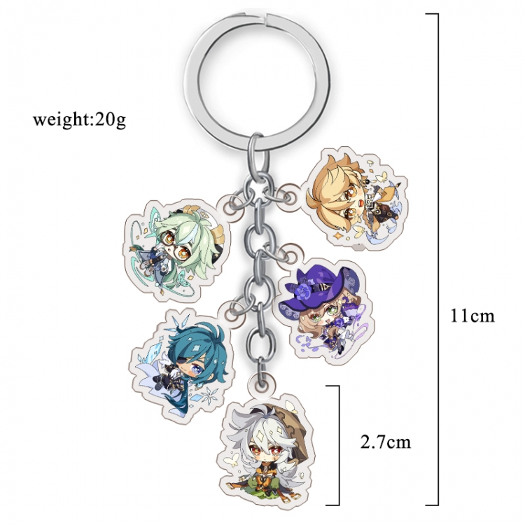 Genshin Impact   Anime acrylic Key Chain  price for 5 pcs A275