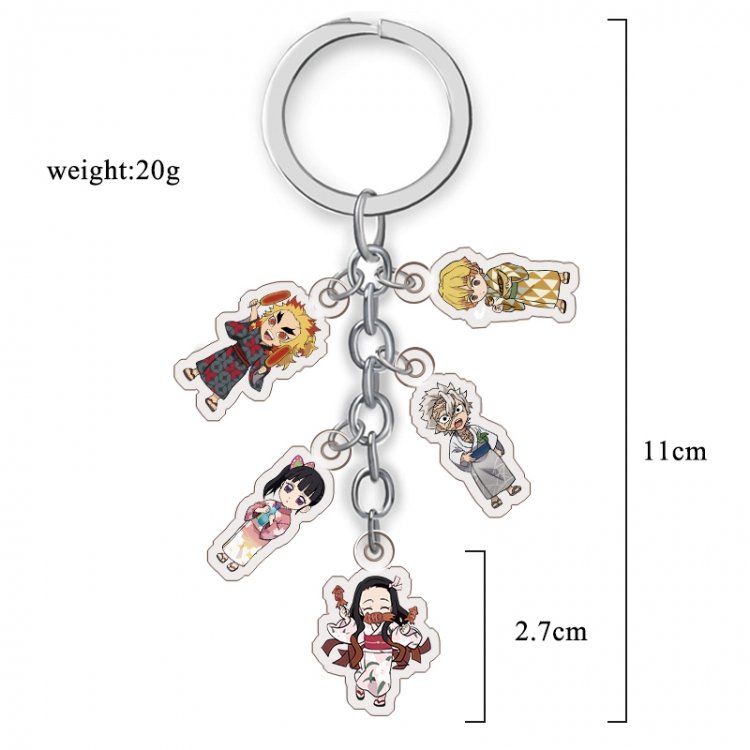  Demon Slayer Kimets Anime acrylic Key Chain  price for 5 pcs A284 