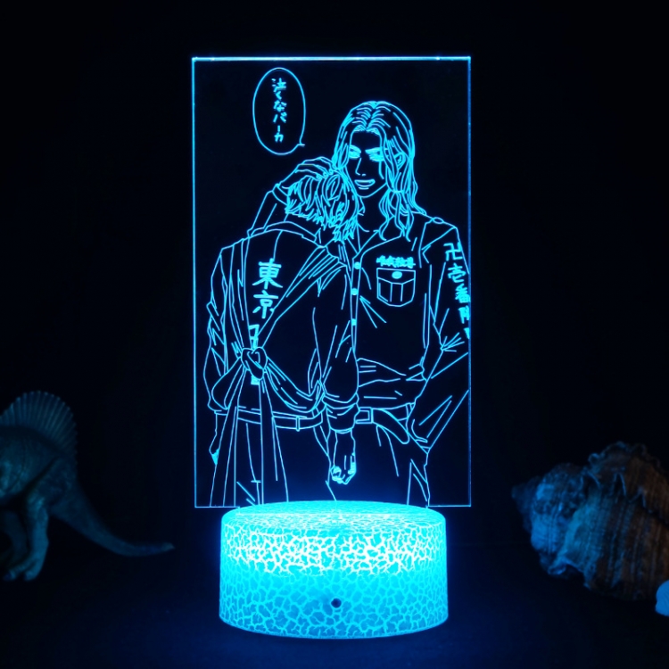 Tokyo Revengers 3D night light USB touch switch colorful acrylic table lamp BLACK BASE