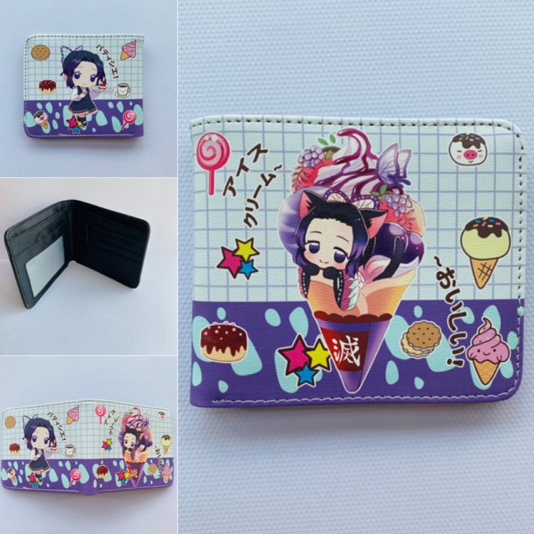 Demon Slayer Kimets Full color  Two fold short card case wallet 11X9.5CM 60G Style H