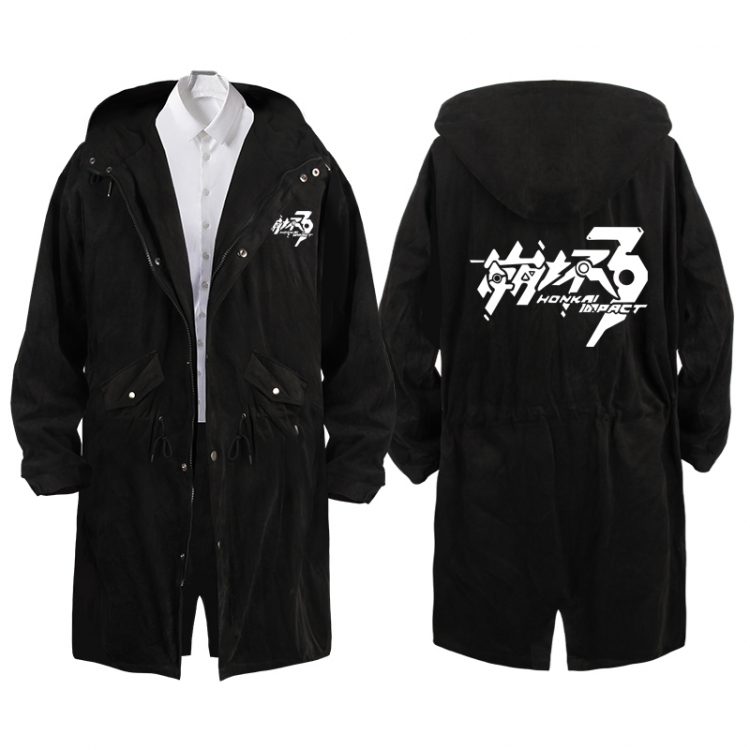 Collapse 3  Anime Peripheral Hooded Long Windbreaker Jacket from S to 3XL