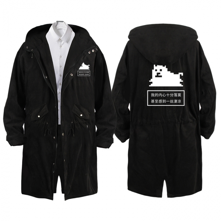 Undertale Anime Peripheral Hooded Long Windbreaker Jacket from S to 3XL