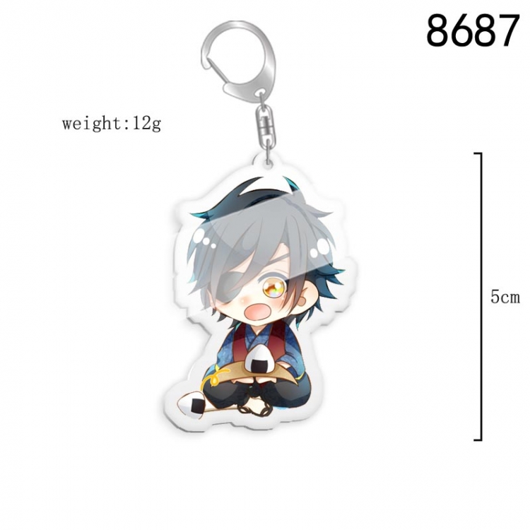 Touken Ranbu Anime acrylic Key Chain  price for 5 pcs  8687