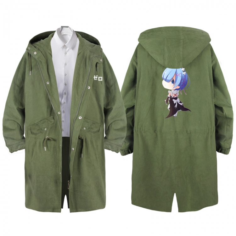 Re:Zero kara Hajimeru Isekai Seikatsu  Anime Peripheral Hooded Long Windbreaker Jacket from S to 3XL