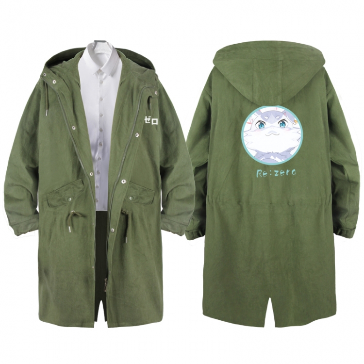Re:Zero kara Hajimeru Isekai Seikatsu  Anime Peripheral Hooded Long Windbreaker Jacket from S to 3XL