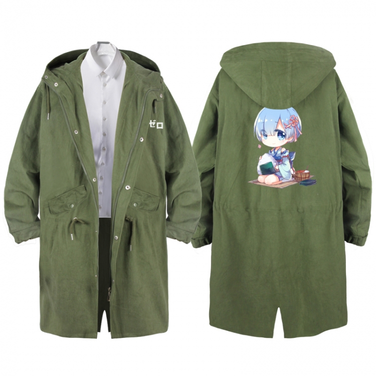 Re:Zero kara Hajimeru Isekai Seikatsu  Anime Peripheral Hooded Long Windbreaker Jacket from S to 3XL