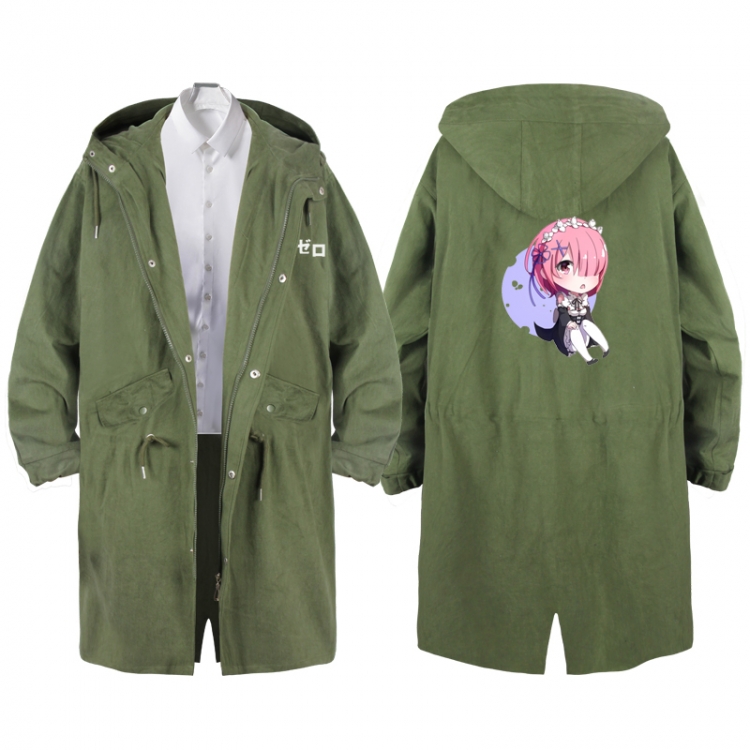 Re:Zero kara Hajimeru Isekai Seikatsu  Anime Peripheral Hooded Long Windbreaker Jacket from S to 3XL