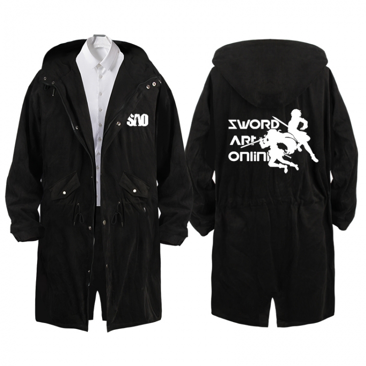 Sword Art Online  Anime Peripheral Hooded Long Windbreaker Jacket from S to 3XL