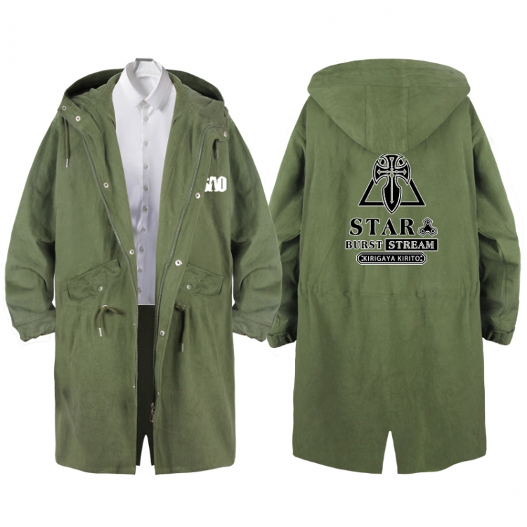 Sword Art Online  Anime Peripheral Hooded Long Windbreaker Jacket from S to 3XL