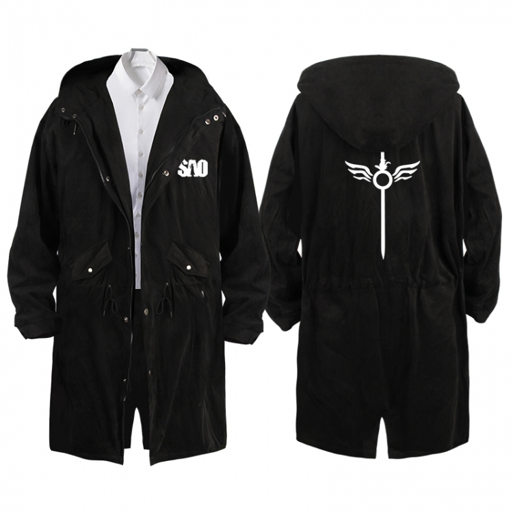 Sword Art Online  Anime Peripheral Hooded Long Windbreaker Jacket from S to 3XL