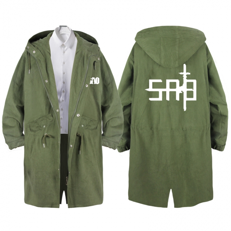 Sword Art Online  Anime Peripheral Hooded Long Windbreaker Jacket from S to 3XL