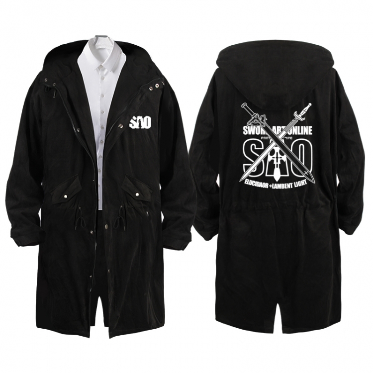 Sword Art Online  Anime Peripheral Hooded Long Windbreaker Jacket from S to 3XL