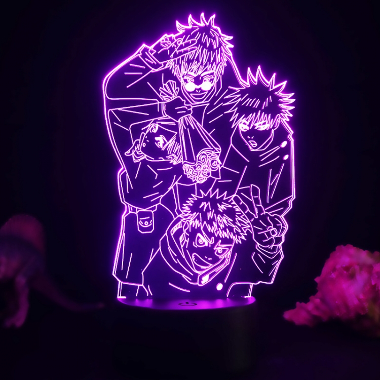 Jujutsu Kaisen 3D night light USB touch switch colorful acrylic table lamp BLACK BASE 1000-4