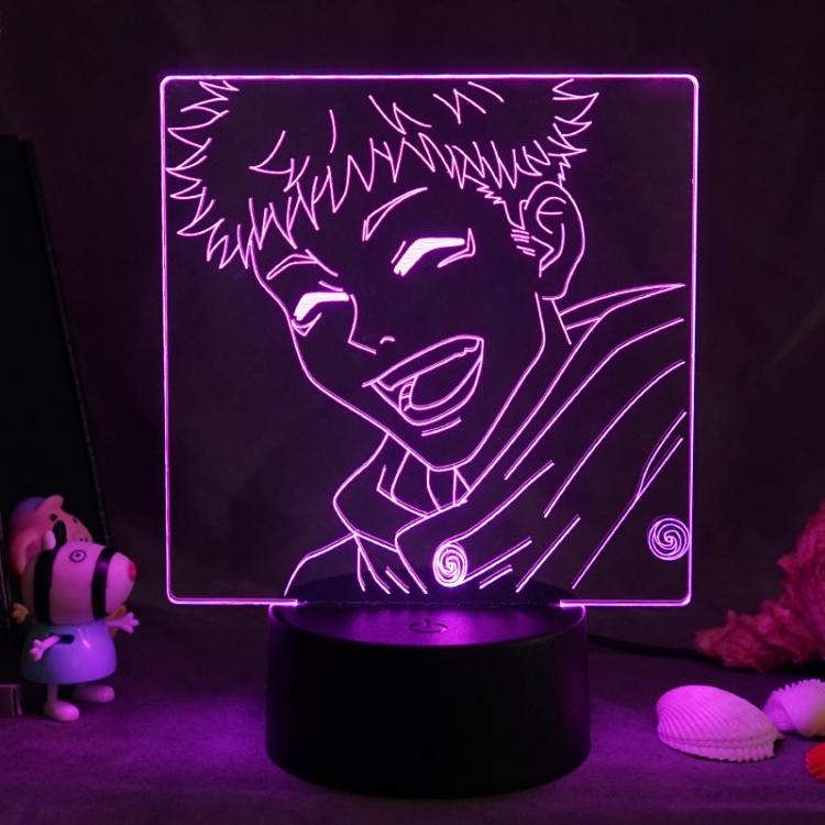 Jujutsu Kaisen 3D night light USB touch switch colorful acrylic table lamp BLACK BASE 991