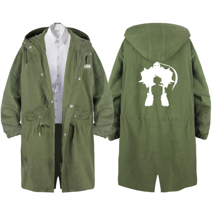 Fullmetal Alchemist Anime Peripheral Hooded Long Windbreaker Jacket from S to 3XL