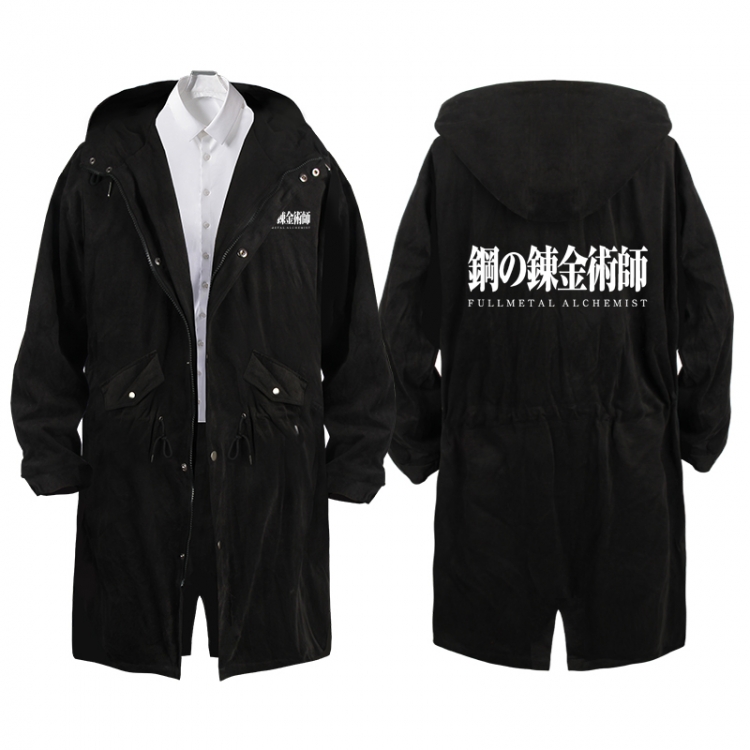 Fullmetal Alchemist Anime Peripheral Hooded Long Windbreaker Jacket from S to 3XL
