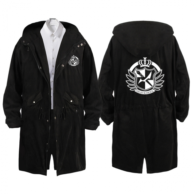  Dangan-Ronpa Anime Peripheral Hooded Long Windbreaker Jacket from S to 3XL