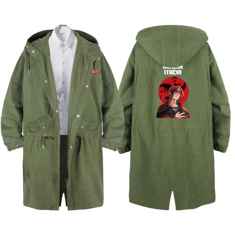  NarutoAnime Peripheral Hooded Long Windbreaker Jacket from S to 3XL