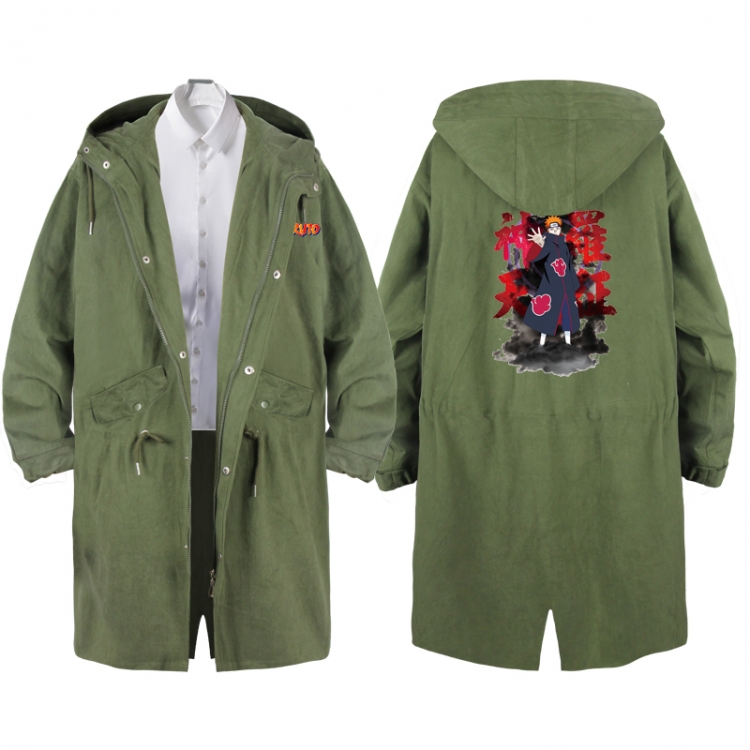  NarutoAnime Peripheral Hooded Long Windbreaker Jacket from S to 3XL