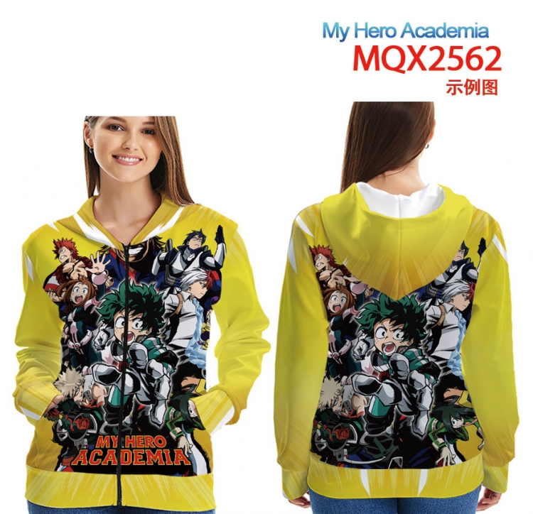 My Hero Academia Long Sleeve Zip Hood Patch Pocket Sweatshirt   from XXS to 4XL MQX-2562