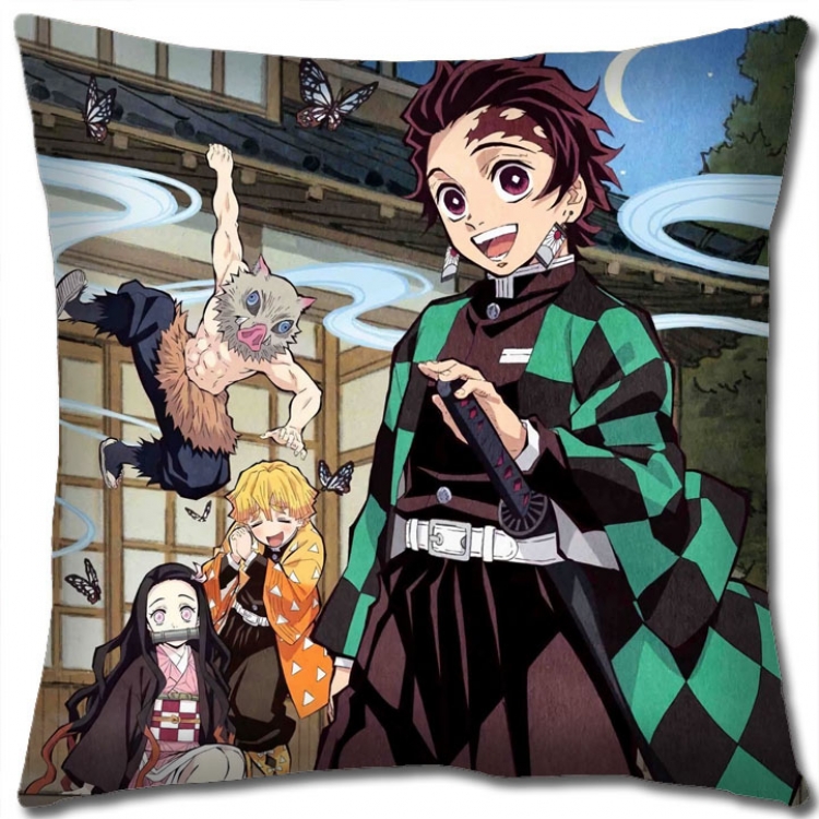Demon Slayer Kimets Anime square full-color pillow cushion 45X45CM NO FILLING  G4-391