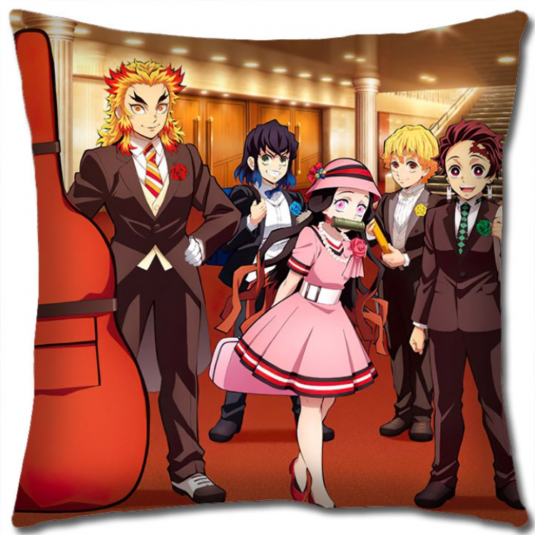 Demon Slayer Kimets Anime square full-color pillow cushion 45X45CM NO FILLING  G4-395