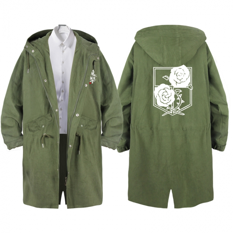 Shingeki no Kyojin  Anime Peripheral Hooded Long Windbreaker Jacket from S to 3XL