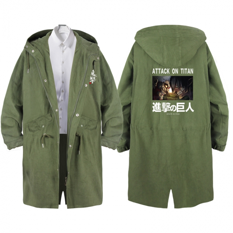Shingeki no Kyojin  Anime Peripheral Hooded Long Windbreaker Jacket from S to 3XL
