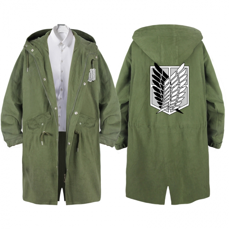 Shingeki no Kyojin  Anime Peripheral Hooded Long Windbreaker Jacket from S to 3XL